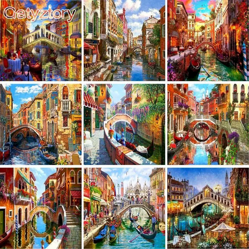 Paintings Numbers Home Building Canvas Paint Number Frame Frame