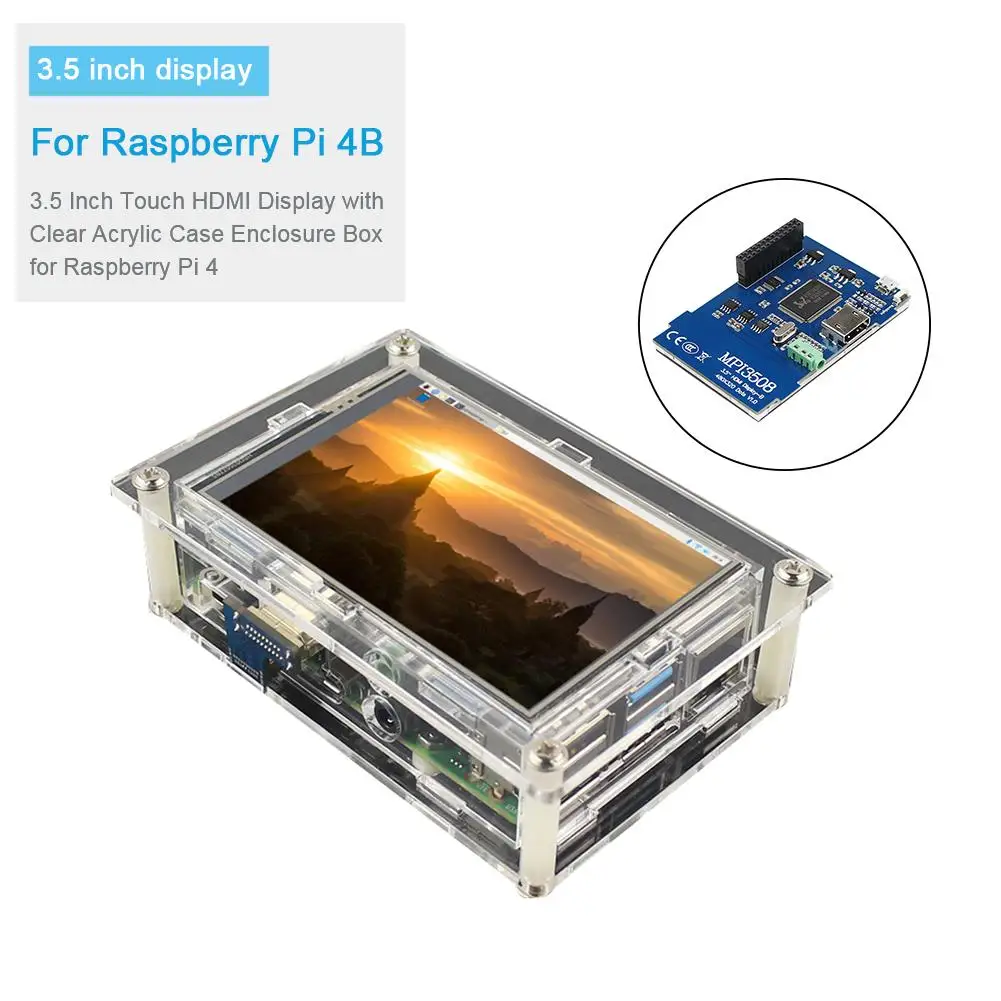 

3.5 Inch Touch HDMI Display Screen+Acrylic Case Adopt The Latest Linux Core System For Raspberry Pi 4