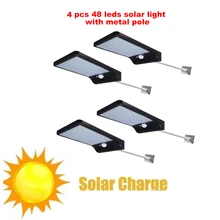 2/4pcs Solar Power PIR Motion Sensor 48 LED Solar Light Wall Light In/Outdoor Garden Security Lamp security garden wall solar la 2/4pcs Solar Power PIR Motion Sensor 48 LED Solar Light Wall Light In/Outdoor Garden Security Lamp security garden wall solar la