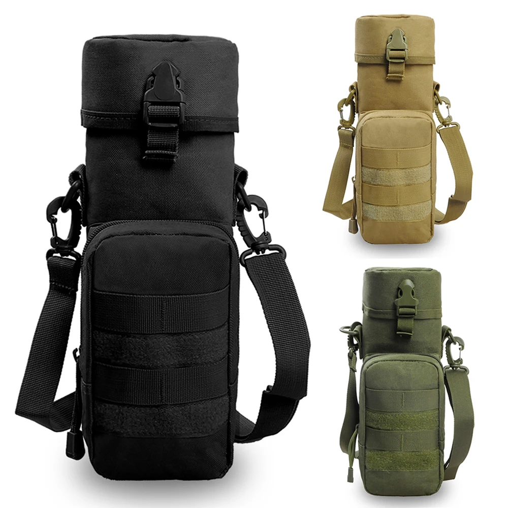 Gexgune Tactical Water Bottle Pouch 600D Portable Molle Kettle Holder Pocket Army Gear Bag Utility Pouch pour la Chasse en Plein air randonn/ée