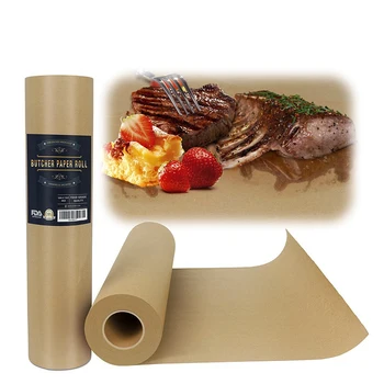

Multifunctional Natural Pure Virgin Pulps Breathable Butcher Kraft Paper Roll Wrapping Paper For Smoking BBQ Meats Cooking Paper