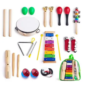 

Musical Instruments for Toddler with Carry Bag,12 in 1 Music Percussion Toy Set for Kids with Xylophone,Rhythm Band,Tambourine,M
