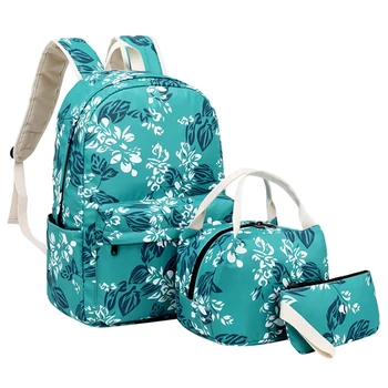 

Girls Flower School Backpack Kids School Bag Set Chinese Style Pen Pencil Bag Floral Backpacks for Children Bookbag