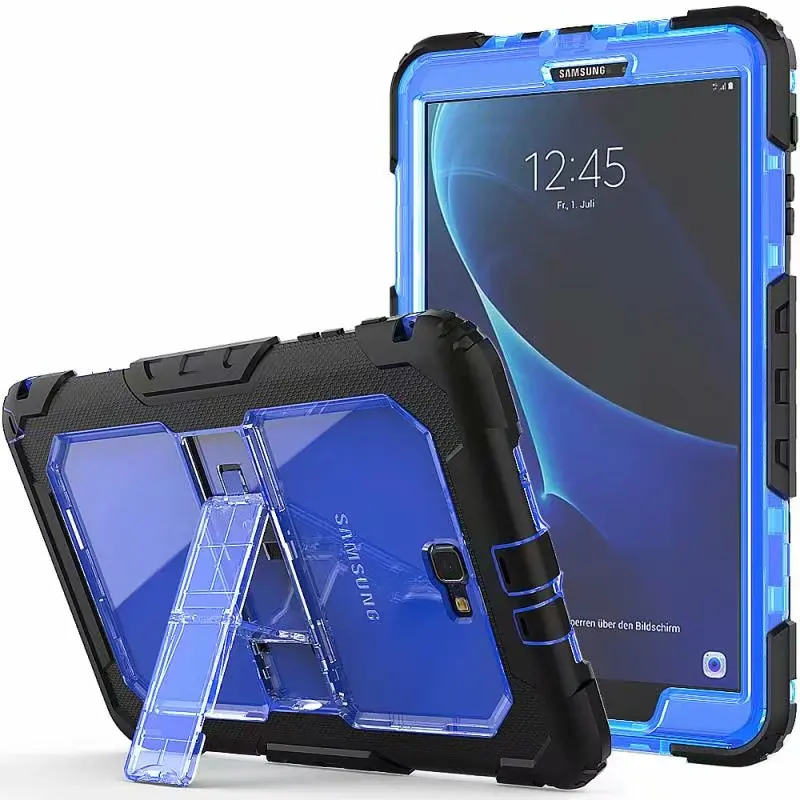 Детский безопасный противоударный чехол с подставкой для Samsung Galaxy Tab A A6 10,1 T580 T585 SM-T585 T580N чехол для планшета+ ручка - Цвет: Синий