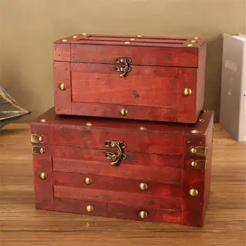 

NEW Antique Treasure Chest Storage Box Gift Cards Collection Boxes Makeup Organizer Box Jewelry Treasure Chest Case Ornaments