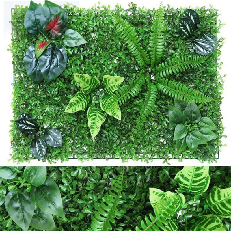GreenArtificialPlantBackgroundWallPanelPlasticOutdoorLawns