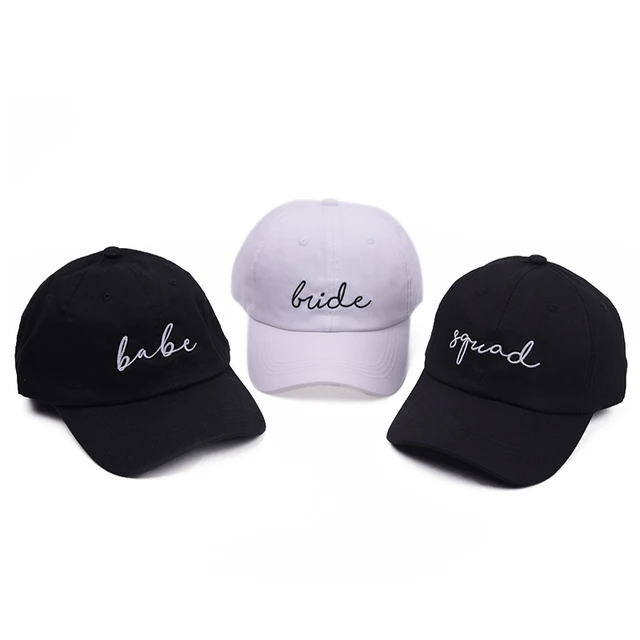 Woman Cap Summer Bachelorette Party Hats Bride Squad Dad Caps Babe Wedding  Shower White Embroidered Baseball Cap For Bridal - Baseball Caps -  AliExpress