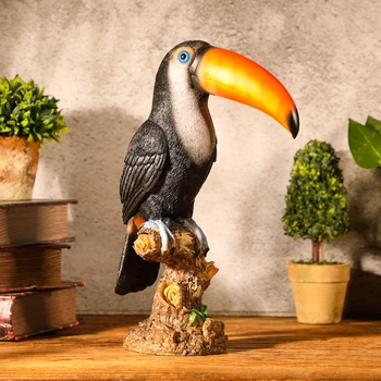 

Resin Toucan Sculpture Nordic Style Garden Decoration Animals Outdoor Living Room Courtyard Bird Home Decoration Accessories