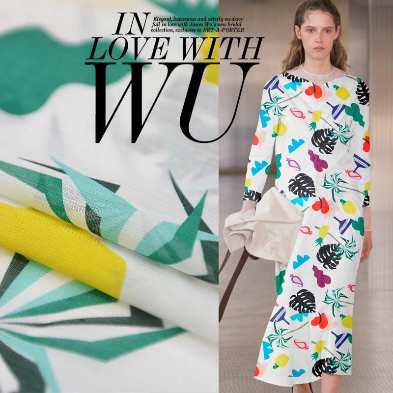 19 Весна Лето Новая печатная 65% шелк 35% Лен ткань для женского платья 140 см 19 Momme ткань для рукоделия шитья распродажа