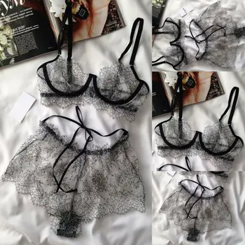 

Women Underwear Bra Sexy Lingerie G-string Nightwear Lace Clothes Set Fashion