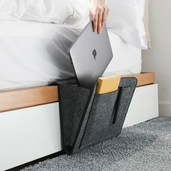 

Felt Bedside Storage Bag Organizer Bed Desk Bag Sofa TV Remote Control Hanging Caddy Couch Storage Organizer Bed Holder Pockets