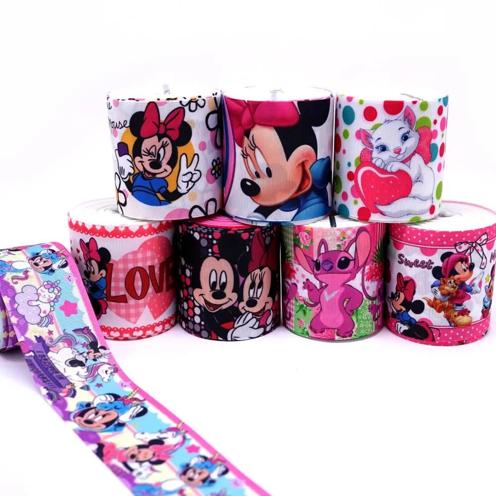 

Free shipping 50 yard per size cartoon ribbon printed grosgrain ribbon 30885