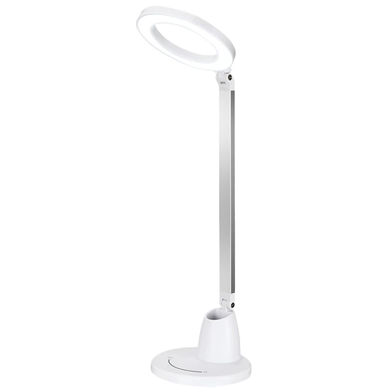 

Promotion! LED Desk Lamp, Eye-Caring Table Lamps, Dimmable Office Lamp with USB Charging Port, 7 Brightness Levels, Press Contro