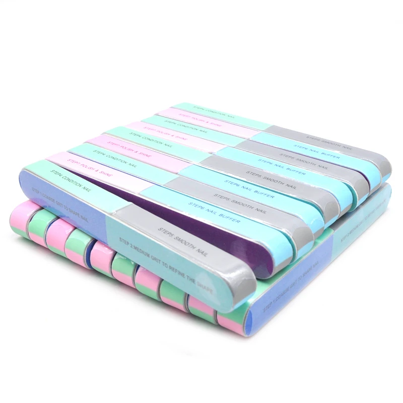 

120 Pcs/lot 7-sideds Nail Files Colorful Nail Art Buffer Polished File Manicure UV Gel Polish Tool Sanding Block Manicure Sets