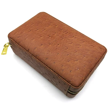 

COHIBA Brown Leather Cedar Wood Cigar Humidor Cigarette Case Cigars Box W/Lighter Cutter Humidifier Travel Portable Humidor Box