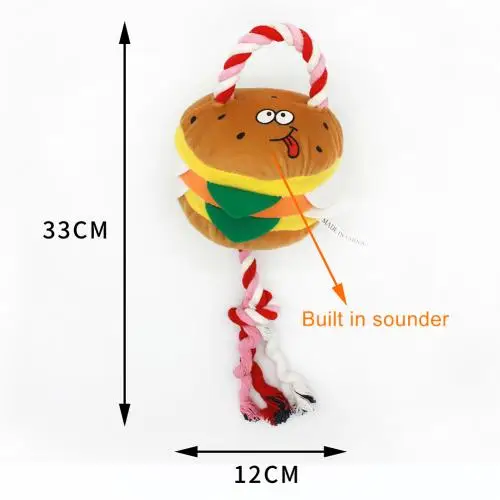 Hamburger Плюшевая кукла в форме гамбургера в форме щенка, щенка, хлопковой веревки - Цвет: Hamburger