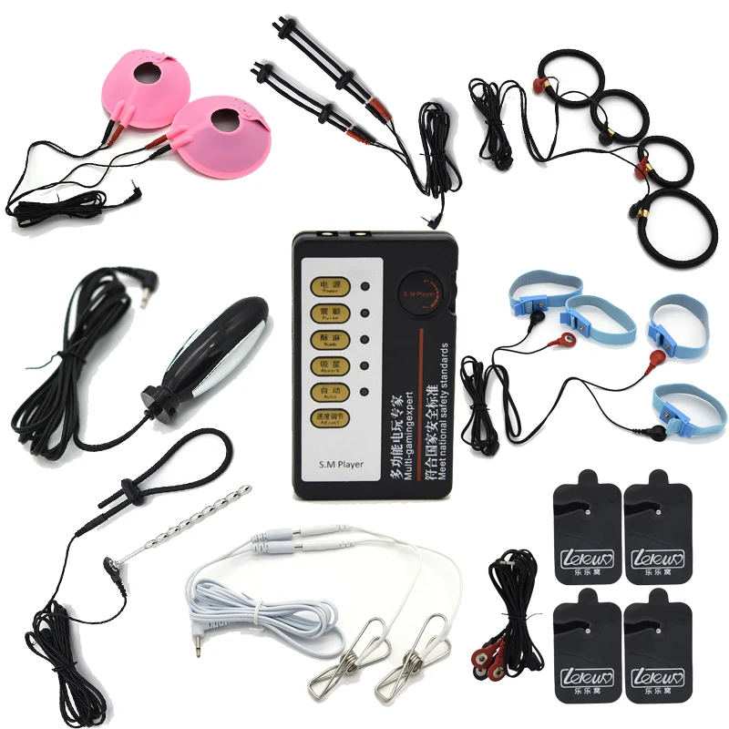 Electro Stimulation Electric Shock Accessories Therapy Massager Dual Output Host SM Player Medical Themed Toys