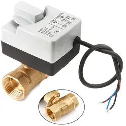 Ac220V Dn15 2 Way 3 провода моторизованный шаровой клапан электрический с ручным переключателем