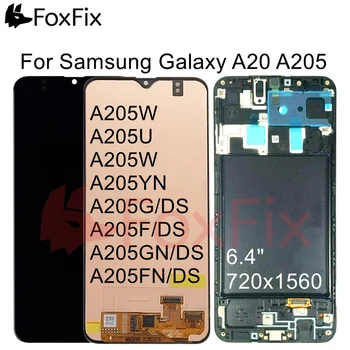 

For Samsung Galaxy A20 LCD Display A205 A205F A205FN/DS Touch Screen Digitizer Assembly With Frame For SAMSUNG A20 LCD Screen