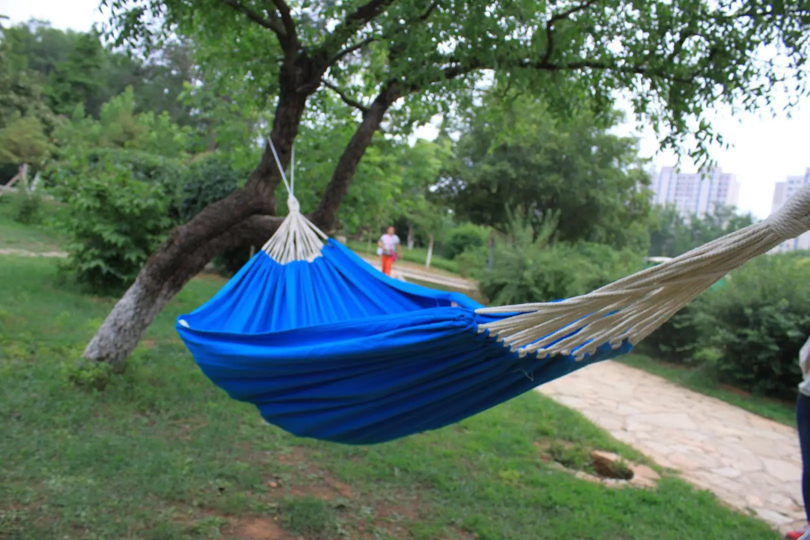 

Hammock Outdoor Adult Canvas 6-Color Single Double Courtyard Camping Balcony Loft Dyeing