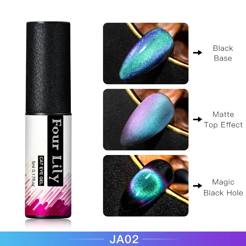 FOURLILY 9D Cat Eye UV Gel Nail Polish Chameleon Magnetic Gel Nail Polish Semi Permanent Manicure Gel Lacquer - Цвет: TS08019