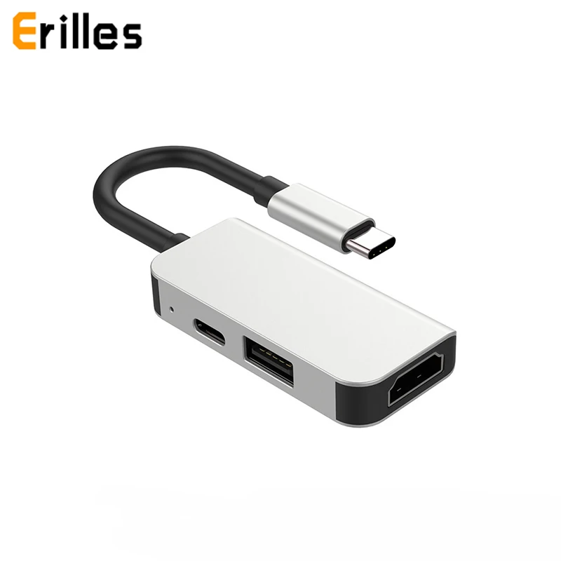 Мини USB-C адаптер-концентратор для HDMI 4K 30HZ USB 3 0 Разветвитель Тип C 1 PD 87W