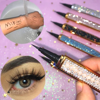 

2pcs New Magic Self-adhesive No Blooming Eyeliner Pen Mikiwi Glue-free for False Eyelashes Waterproof Magnetic-free Eye Liner