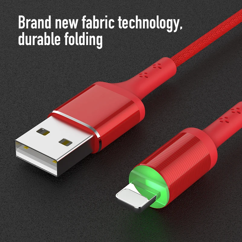 1 2 м светодиодный usb кабель для iphone 8 X XS Max 7 6s быстрое зарядное устройство 2.1A