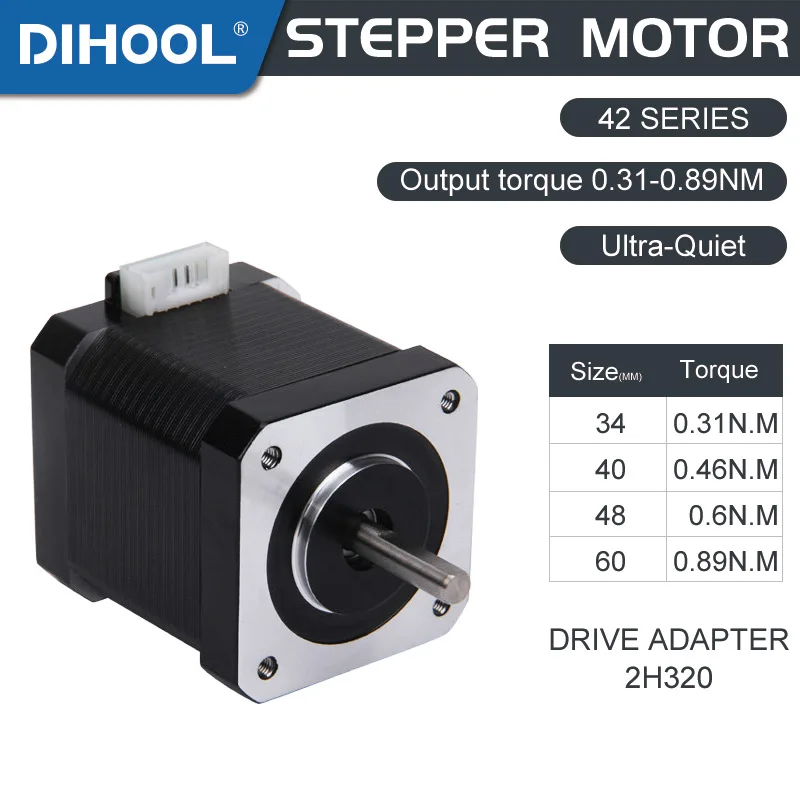 Stepper Motor Nema 17 For 3D Printer 42-48 Series 1.82Inch 4-Lead 0.6N.M 85OZ-in Robor Actuator DIY Driver Low Noise 42MM Width |