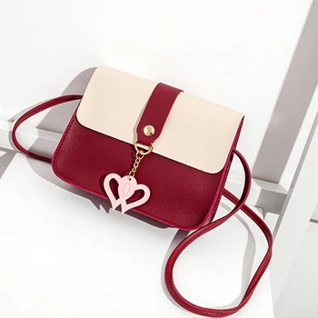 

Korean PU leather Cute Heart Sling Bag 16cm x 21cm x 13cm