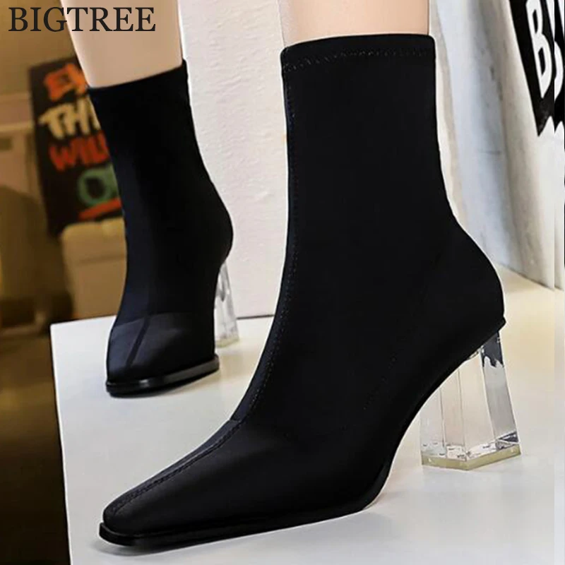 bottines femme transparente