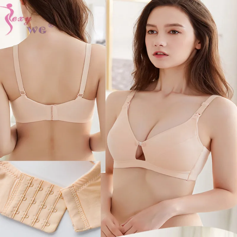 SEXYWG Бюстгальтер для кормления с двойным замком и пряжкой спереди, женский бюстгальтер из модальной ткани, Бюстгальтер для кормления грудью, регулируемый бюстгальтер с широкими бретелями