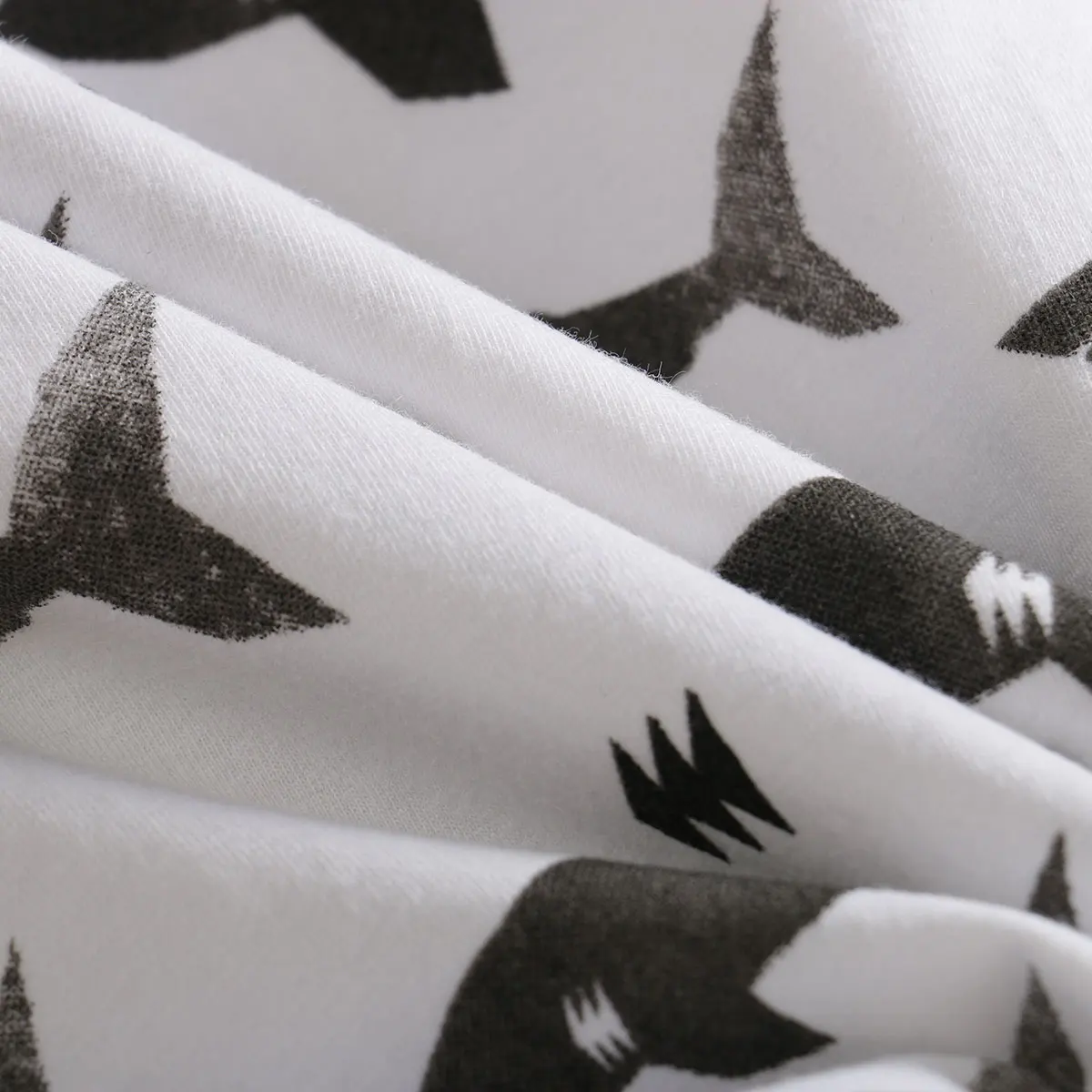 Newborn Kids Boy Girl Long Sleeve Cotton Clothes Cartton Shark Bodysuit Autumn Outfit 0-18M