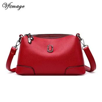 

Vfemage 2019 High Quality Women Shoulder Bag PU Leather Female Crossbody Bags Ladies Messenger Bag Small Flap New Fashion Solid
