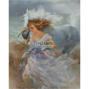 

5D square Diamond painting Cross stitch kit full Diamond embroidery new Woman and horse diy painting rhinestones pasted canvas