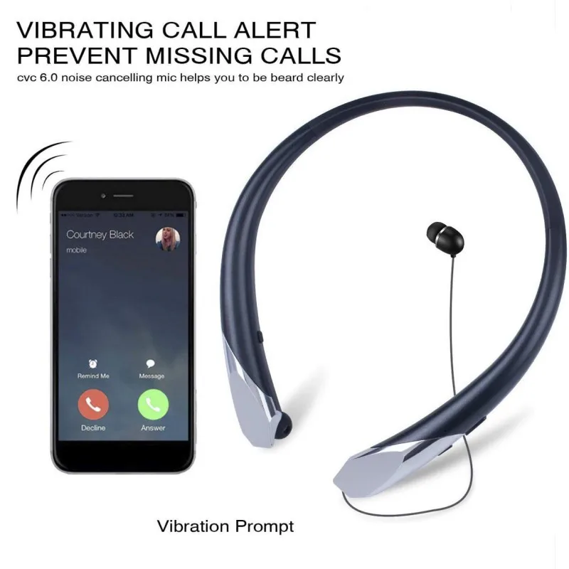 Drahtlose Neckband Headset Versenkbare Bluetooth Kopfhörer Noise Cancelling Kopfhörer