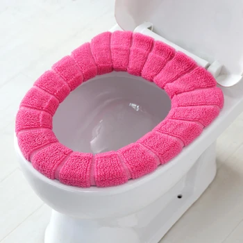 

4 Pieces Toilet Seat Cover O Ring Velvet Coral Seat Pad For Toiet Pumpkin Pattern Bathroom Toiet Mats Soft Solid Bath Seat Case