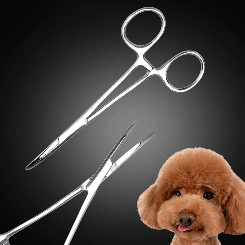 Grooming Kit Pet Dog Cat Ear Hair Tweezers Elbow Pliers Clip Scissors