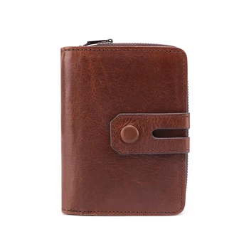 

RFID Credit Car Holder Anti-Theft Automatic Wallet Card Case Men Mini Genuine Leather Male Purse Foreign Trade Credit Card