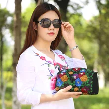 Новая национальная ветровая сумка вышитая сумка Льняная сумка дикая Дамская маленькая сумка-мессенджер сумочка