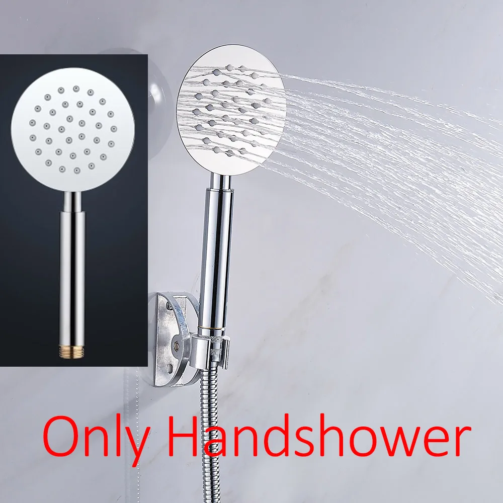 Round Handshower Vidric круглый квадратной формы из нержавеющей стали Ультратонкий насадка для душа с эффектом головка 12/10/8/6/4 дюйма аксессуары для ванной и душа хромированный кран - Цвет: Round Handshower