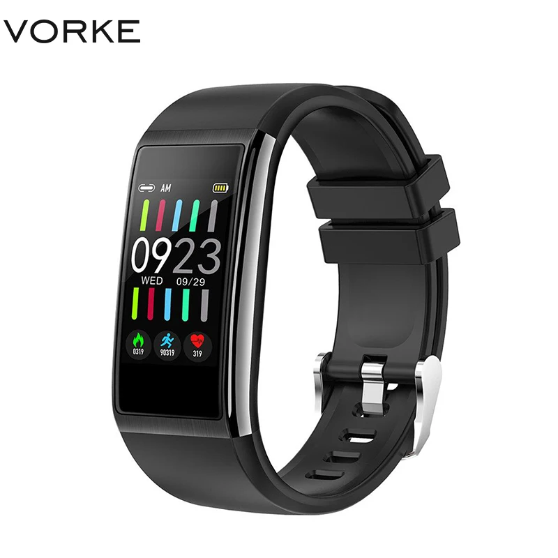 Vorke VKT1 Смарт-часы 1,14 дюймов ips цветной экран IP68 водостойкий пульсометр Smartband