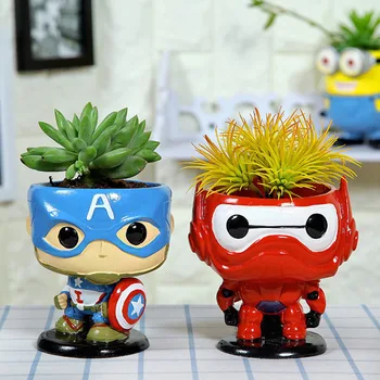 

Avengers Resin Bonsai Plant Pots for flowers Succulent Planter Flower Pot Home Decor Artware Home Multifunctional Flowerpot