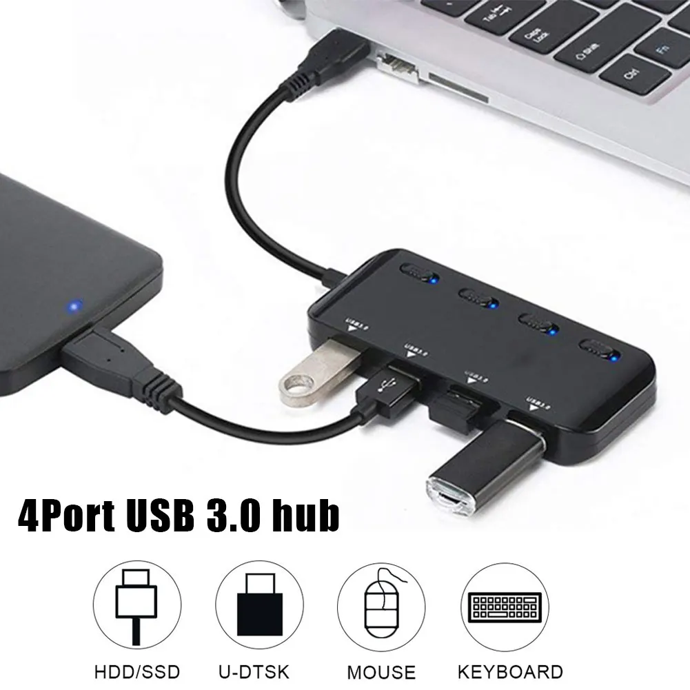 Разветвитель Micro высокого Скорость usb-разветвитель 4 Порты и разъёмы планшет ноутбук компьютер Тетрадь