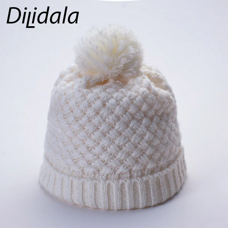Dilidala, осенне-зимняя теплая шерстяная вязаная шапка, Толстая шерстяная шапка, мужская и женская пара, бархатные шапки, бесшовная зимняя шапка