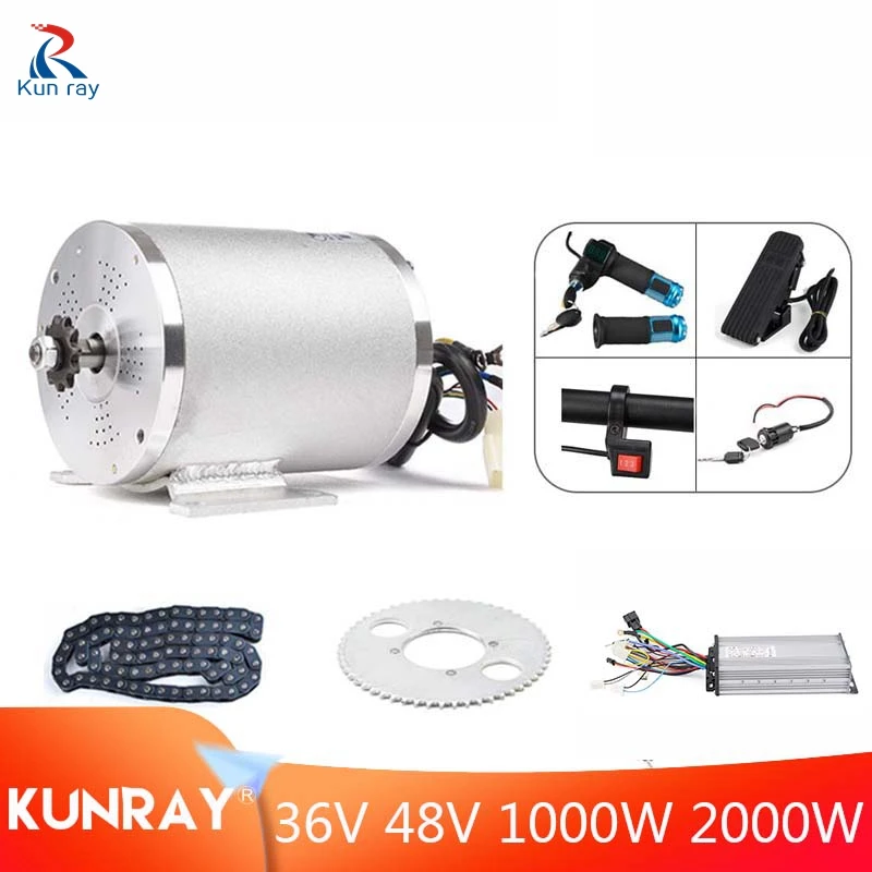 US $228.00 Electric Scooter Motor Kit Electric Go kart kit 1000W 2000W 36V48V Electric Motor for Skateboard Ebike Motor Controller 45A