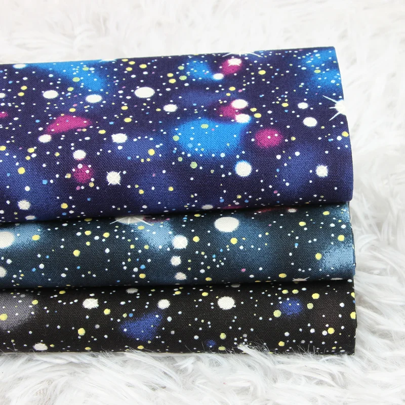 Половинная ткань Звездная Вселенная 100% хлопчатобумажная лоскутное шитье сделай