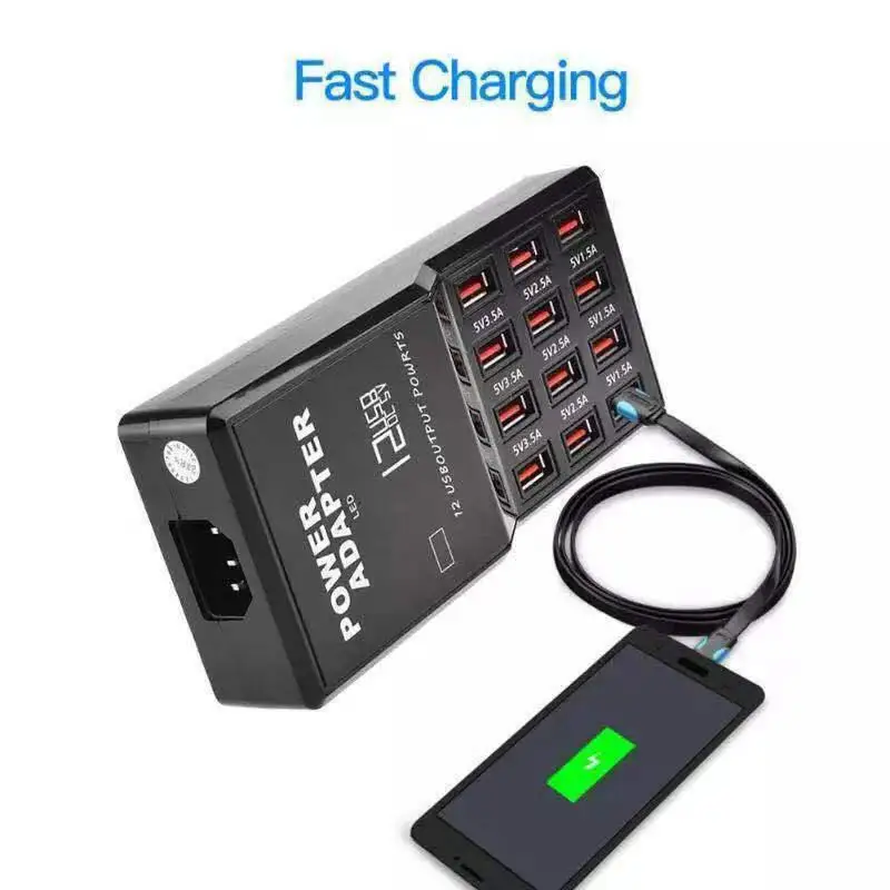 

DSstyles 2019 New Style Multi 12 Port USB Charging Station Hub Desktop Wall Cell Phone Charger Organizer Free Shipping