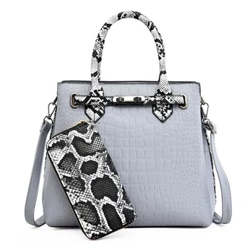 

Snake pattern women's bag European and American fashion one shoulder hand-held messenger bag fashion simple women's bag