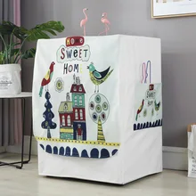 Льняной чехол для стиральной машины, водонепроницаемый чехол для дома, Солнцезащитная сушилка для белья, мультипликационное покрытие, ролик для стирки, Пыленепроницаемый Чехол для домашнего декора